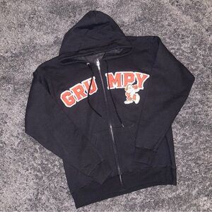 Vintage Disney  Parks Grumpy Black Hoodie Size Small